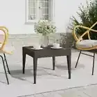 Side Table Black 50x50x38 cm Poly Rattan and Tempered Glass vidaXL