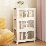 Costway3-Tier Stackable Storage Bins with Lid 159L Closet Storage Organizer-White