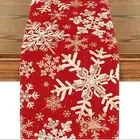 Christmas Table Runner Rectangle Tablecloth Farmhouse Dining Room Holiday Table