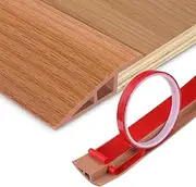 Floor Transition Strip Vinyl Door Threshold Ramp Self Adhesive Carpet Edging Strip Doorway Edge Trim, Overlap Edge Reducer for Laminate Carpet, Floor, Tile (Orange Oak, 2/5" to 3/5", 3.3Ft)