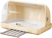 Perfeclan Bottle Drying Rack Organizer Simple Practical Easy Access Space Saving with Cover Tableware Storage Box for Home Kitchen Mugs, Light Yellow