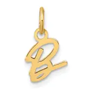 14K Uppercase Letter B Initial Charm Bracelet Necklace