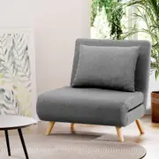 Artiss Sofa Bed Fold Out Recliner Couch Lounge Chairs Grey