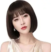 Fashion Synthetic Ombre bob Wigs With Air Bang Heat-friendly Fiber Colorful Cosplay Daily Party Wig for Women (33cm)