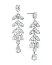 Nadri Chandelier Earrings in Rhodium Plated