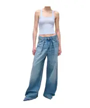 Candy pleated jeans 23,24,25,26,27,28 ionic blue