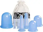 7Pcs Silicone Cupping Therapy Sets,Body and Face Massager,Vacuum Cupping,Anti Cellulite Massage for Back/Neck Pain Muscle Relief, Clear Silicone Massage Cups for Massage Therapist and Home Use