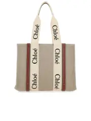 Chloé Canvas Medium Woody Shopping Bag