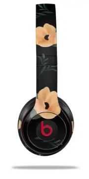 Skin Wrap for Beats Solo Wireless 2 3 4 Poppy Orange Black SKIN ONLY