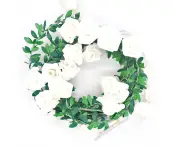 9.8ft Rose Rattan LED Light String with 20 Lights PE Flower String Lights Christmas Decoration DIY Wreath Pink 9.8ft 20 Lights