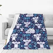 TRUKD Throw Blanket - Soft Lightweight Blanket For All Season,Lovely Koala Throws For Couch Bed Sofa 50"X60"