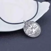 Silver Tree of Life Norse Viking Amulet Fenrir Wolf Celtic Pendant Necklace Men