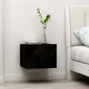 NNEVL Bedside Cabinet Black 40x30x30 cm Chipboard