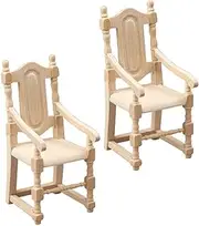 TOYANDONA Elegant Wooden Miniature Chairs 1:12 Scale for Dollhouse Decor and Desktop Display