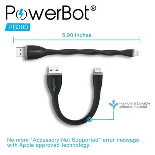 美國聲霸SoundBot PowerBot PB300 Apple Lightning 快速充電線 短線傳輸充電