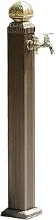 Snaweo Outdoor Retro Post Garden Water Column, Freestanding Vertical Garden Water, Freeze Crack YardWater Dispenser Hydrant for Car Washing and Watering(Brass A)