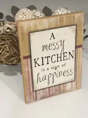 Hand Painted Wooden Canvas - Kitchen Quote!