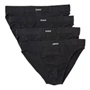 Bonds Men's Hipster Brief 4 Pack Black