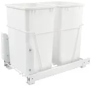 Rev-A-Shelf RV-18DM2-S Classic 14-3/16"W Steel Frame Double Pull - White