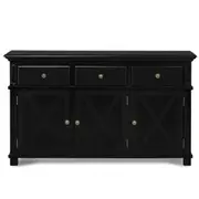 [Florabelle Living] Sorrento 3 Door Hamptons 145cm Buffet Black