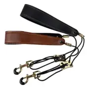 Saxophone Strap Soft PU Leather Neck Padded Saxophone Strap Harnesses Neck Bands
