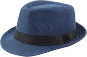 [LAIFEKE] Casual Men Panama Hat Fedoras Hat Jazz Cap Beach Sun Hat