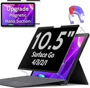 Peslv Magnetic Privacy Screen for Surface Go 4/3/2/1 10.5 Inch, Removable Anti Blue Light Glare Filter, Black Security Private Apy Block Protector