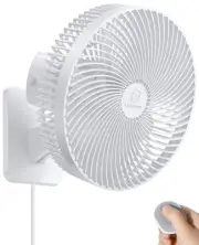 10 Inch Wall Mount Oscillating Fan with Remote and Timer, Small Bedroom RV Fa...