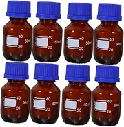 HEALEEP 4sets 2 Pcs Portable Glass Bottles with Screw Caps Graduated Design for Chemical Samples Lightweight and Leak Storage for Laboratory and Home Use 2pcs*4