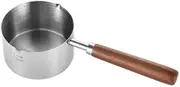 Mini Saucepan 304 Stainless Steel Comfortable Grip Prevent Scalding Portable Milk Butter Warmer Pot Kitchen Tools (Silver, 250ML)
