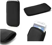 DFV mobile - Neoprene Waterproof Slim Carry Bag Soft Pouch Case Cover Compatible with Samsung Galaxy CORE Plus, SM-G350 - Black