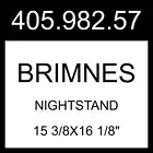 IKEA BRIMNES Nightstand Gray 15 3/8x16 1/8" 405.982.57
