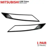 For Mitsubishi L200 Triton MR 2019 20 Black Gloss Head Lamp Lights Cover
