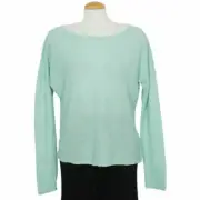EILEEN FISHER Calypso Blue Airy Organic Linen Links Sweater Top S