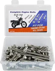 Xitomer 104PCS Engine Exhaust Clutch Cover Bolt Kits Compatible with TW200 / XT200 ALL YEARS Crankcase Cylinder Head Bolt Kits