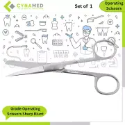 Cynamed Stainless Steel OR Grade Operating Scissors Sharp Blunt Straight Blades