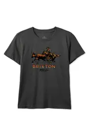 Brixton Wrangling Cotton Graphic T-Shirt in Washed Black at Nordstrom, Size Medium