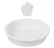 Temp-tations Nostalgic Woodland Pie Plate w/ Pie Bird White