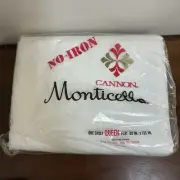 Vintage Cannon No Iron Muslin Queen Flat Sheet White Made in USA NOS NEW