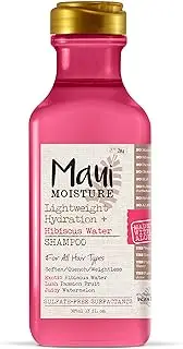Maui Moisture Lightweight Hydration + Shine Hibiscus Water Shampoo For Thin & Fine Hair 385mL|Soften, quench & weightless the hair |Hydrate strands without residue or heaviness