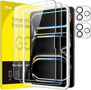 JETech Screen Protector for iPad Pro 13-Inch M4 (2024) with Camera Lens Protector, Easy Installation Tool, Tempered Glass Film Anti-Scratch, HD Clear, 2-Pack Each