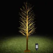 Costway210cm LED Lighted White Twig Tree with Twinkle Star Lights