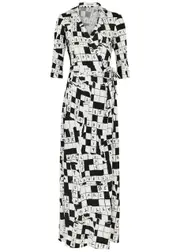 Diane Von Furstenberg Abigail Printed Silk-jersey Maxi Wrap Dress - Black And White - S (UK8-10 / S) S (UK8-10 / S)