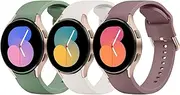 [3 Pack]Silicone Bands for Samsung Galaxy Watch 4 Bands & Galaxy Watch 5 Bands 44mm 40mm/Samsung Galaxy Watch 6 Bands Women Men, 20mm Adjustable Sports Replacement Strap for Galaxy Watch 6/6 Classic/5/5 Pro/4/4 Classic
