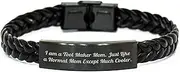[Generic] Funny Inspirational Tool Maker Mom Gifts for Graduation: Stainless Steel Braided Leather Cuff Unique Presents from Moms to Tool Maker Dads, Tool Maker Friends, and Tool Maker Family Members, Small,