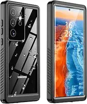 AMILIFECASES Designed for Samsung Galaxy S23 Ultra Case with Screen Protector, Waterproof, Shock Proof, Black