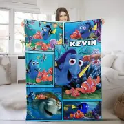 Personalized Dory Nemo Blanket, Finding Nemo Plush Fleece Blanket