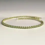 4Ct Round Women Tennis Bracelet Lab Created Green Peridot 14K Yellow Gold Plated