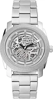 [FOSSIL] Men's Silver Stainless Steel Machine Analogue Watch, 45mm