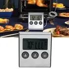 Digital Meat Thermometer Food Temperature Meter W/Folding Probe Timer Alarm AC